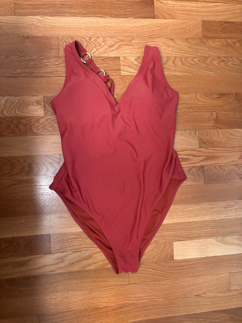 Cabana Del Sol Ring-Trim One-Piece Swimsuit in Terracotta